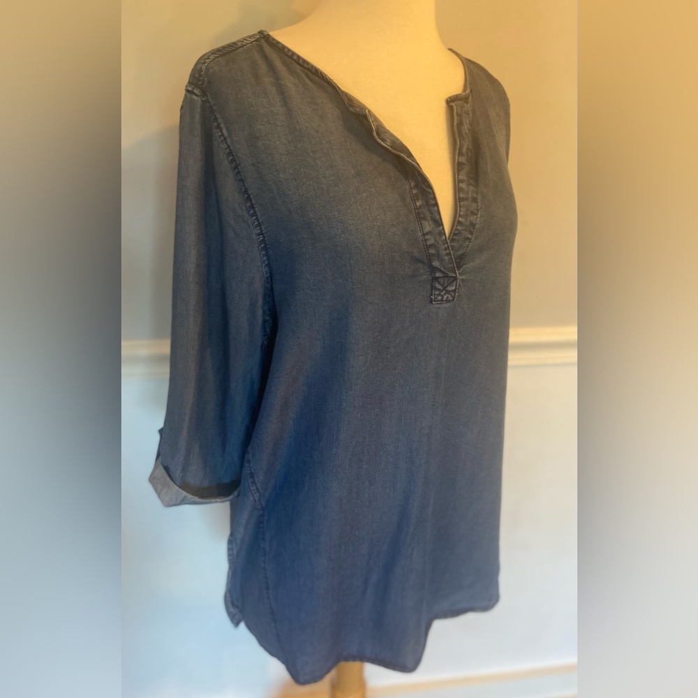TENCEL Jean top!  Split along sides for extra movment